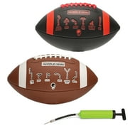 Huddle Hero Mini Football 2-Pack w/ Pump (Black/Green and Brown/White) (Black and Red, Mini)