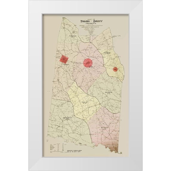 Hudgins 21x32 White Modern Wood Framed Museum Art Print Titled - Toombs Georgia - Hudgins 1913