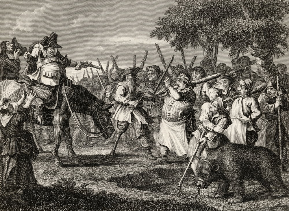 Hudibras First Adventure Engraved By C Mottram After Hogarth From The Works Of Hogarth Published London 1833 Canvas Art - Ken Welsh Design Pics (17 x 12)