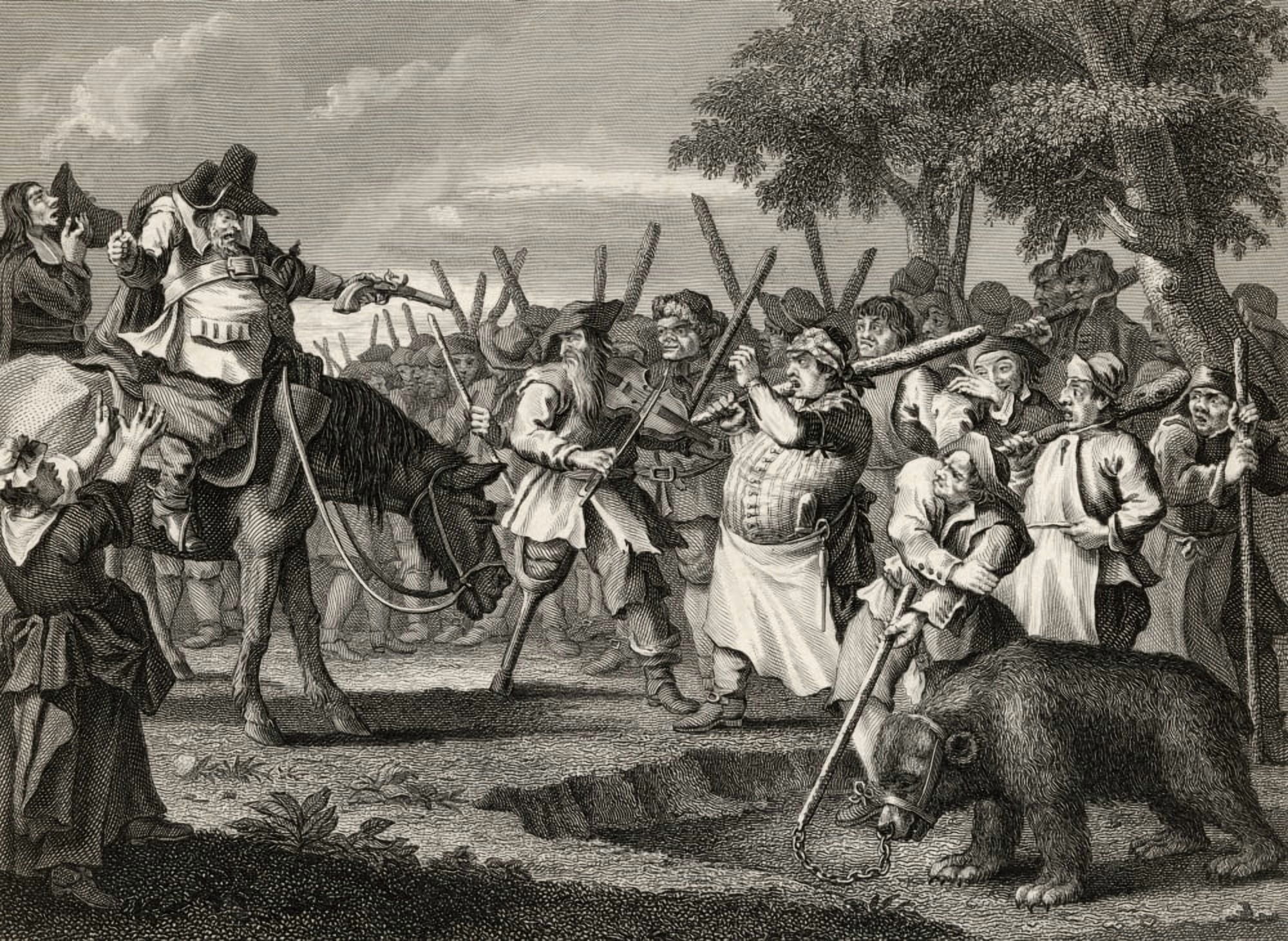 Hudibras First Adventure Engraved By C Mottram After Hogarth From The Works Of Hogarth Published London 1833 Canvas Art - Ken Welsh Design Pics (34 x 24)