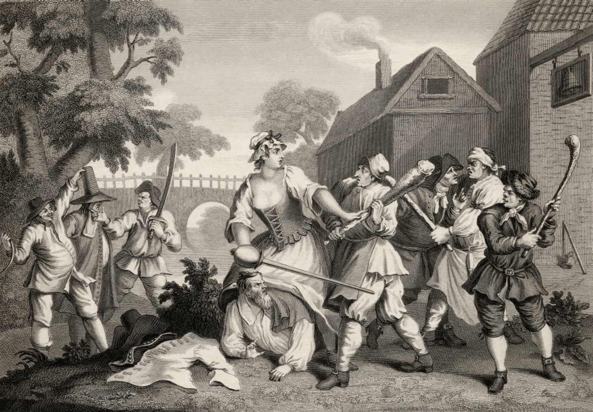 Hudibras The Knight Submits To Trulla Engraved By F F Walker After Hogarth From The Works Of Hogarth Published London 1833 Canvas Art - Ken Welsh Design Pics (17 x 12)