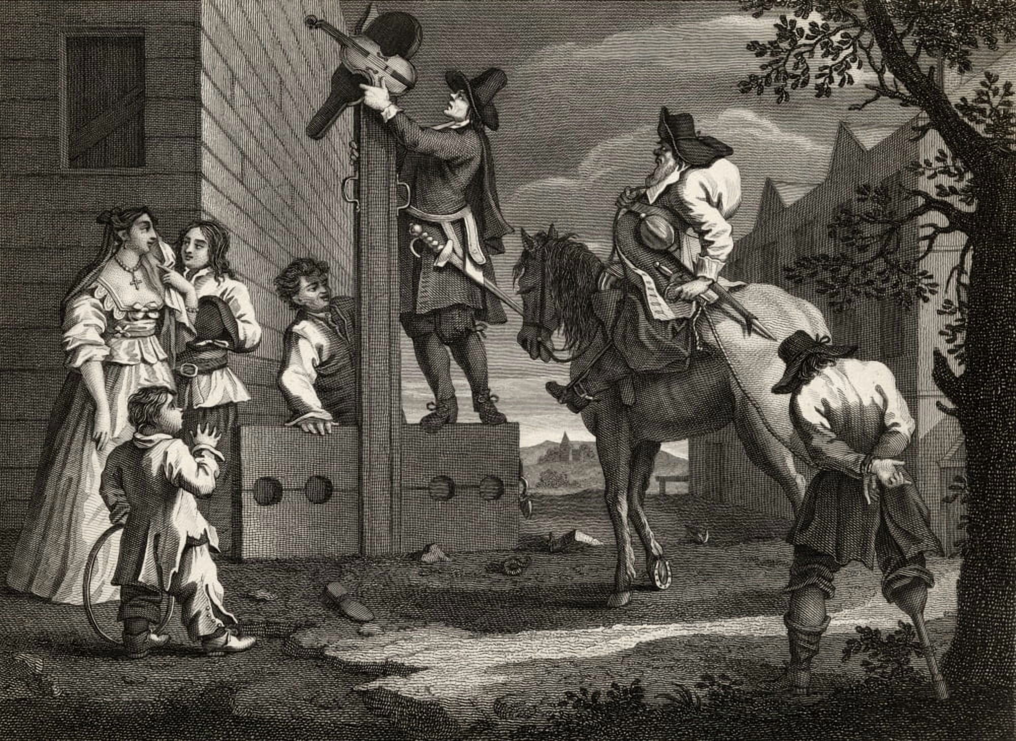 Hudibras Leading Crowdero In Triumph Engraved By J Romney After Hogarth From The Works Of Hogarth Published London 1833 Canvas Art - Ken Welsh Design Pics (17 x 12)