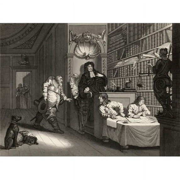 Hudibras with the Lawyer Engraved by G Presbury After Hogarth From the Works of Hogarth Published London 1833 Poster Print - 16 x 12