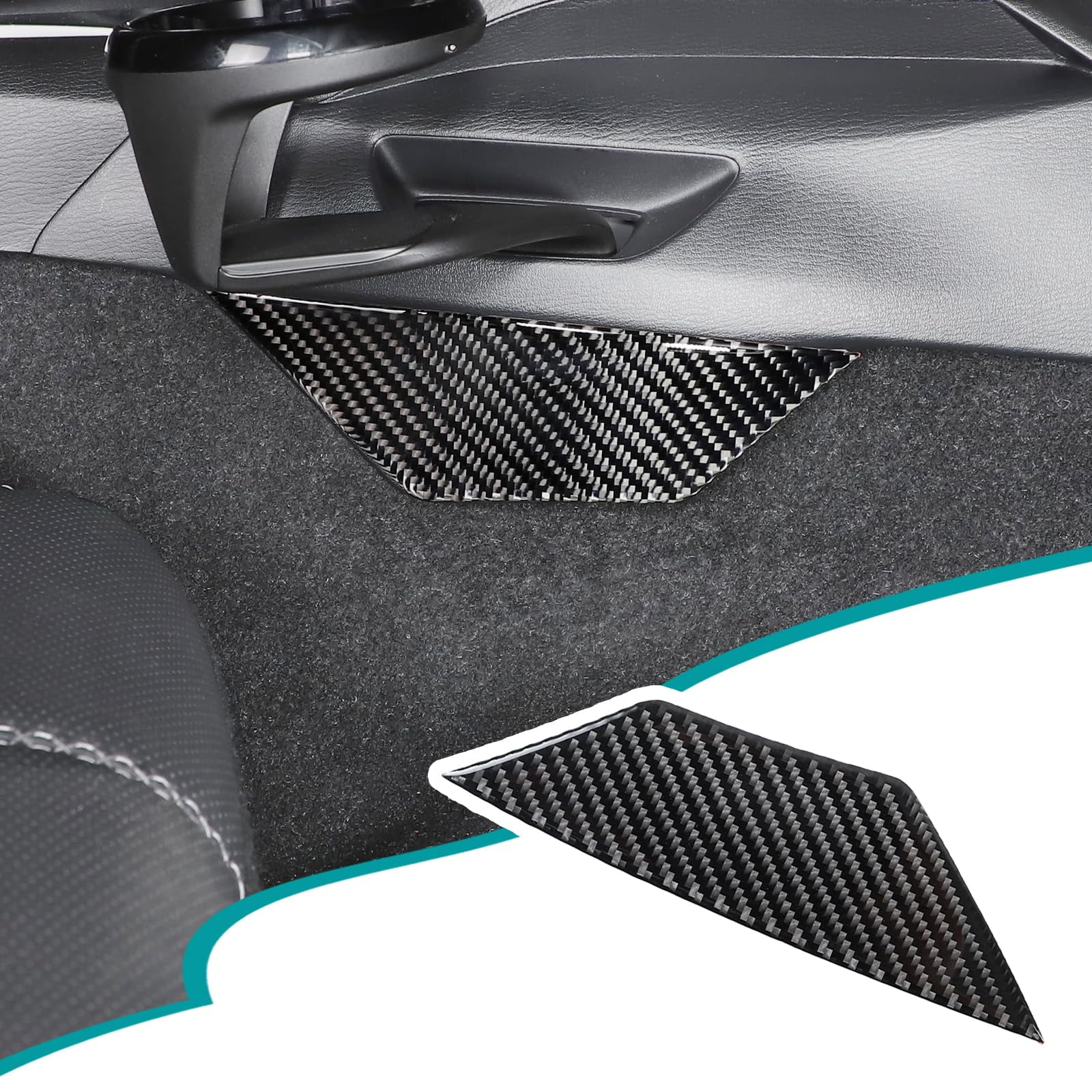 Qiilu 2 Piezas Car Center Console Gear Side Panel Trim Fiber Fiber