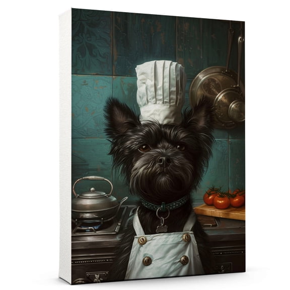Hudo Affenpinscher Dog Chef Poster, Dog Chef Wall Art Decor for Kitchen Wall Home Office and Farmhouse Cottage Decorations