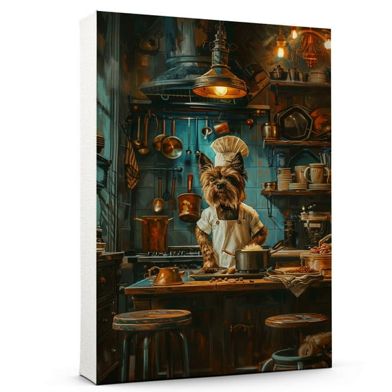 Hudo Brussels Griffon Dog Chef Poster, Dog Chef Wall Art Decor for Kitchen Wall Home Office and Farmhouse Cottage Decorations