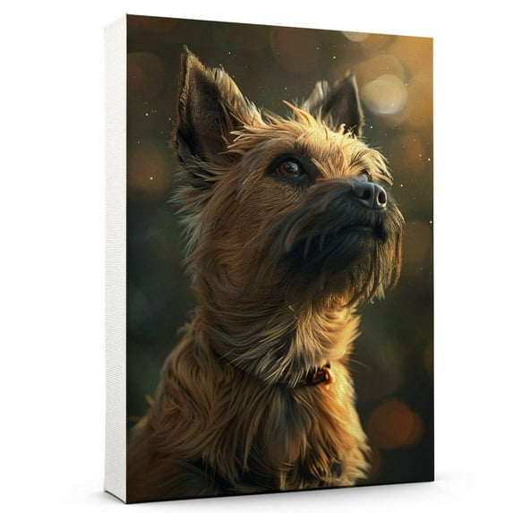 Hudo Cairn Terrier Dog on Space Poster Art - Cairn Terrier Dog Canvas Wall Art - Wallpaper - Work Anniversary Gifts