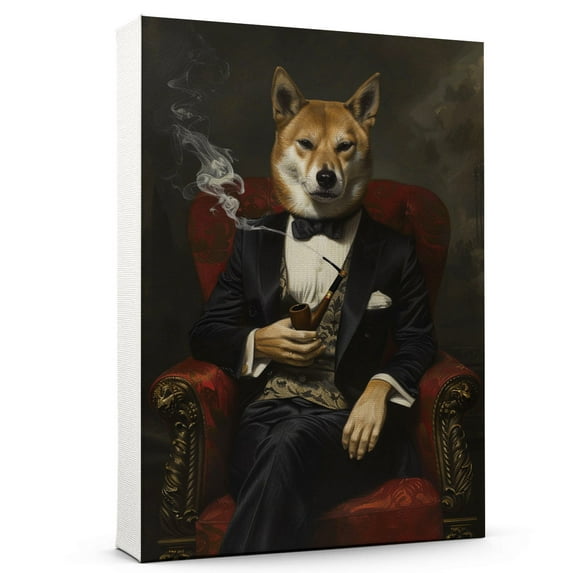 Hudo Canaan Painting Gentleman Style on Canvas, Canaan Vintage Costume Style Animals Posters For Home Decorations, Living Room, Bathroom Decor