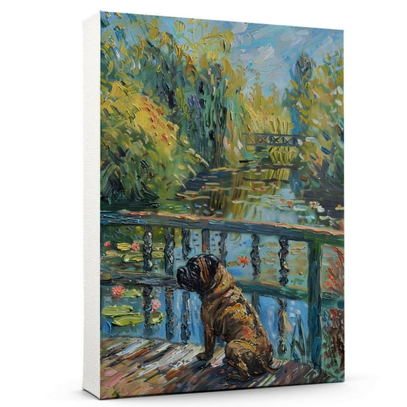 Hudo Dog Canvas Wall Art,Dog Wall Art print, Colorful Bullmastiff Dog Decor for Kids Nursery Bedroom Living Room Office Home Unframed 8x12 inches