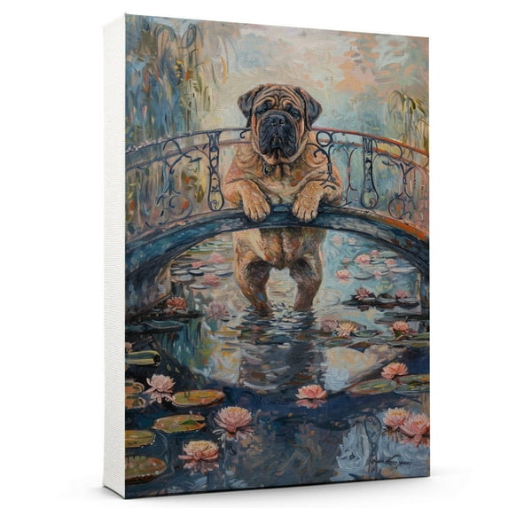 Hudo Dog Canvas Wall Art,Dog Wall Art print, Colorful Mastiff Christmas Dog Decor for Kids Nursery Bedroom Living Room Office Home Unframed 8x12 inches