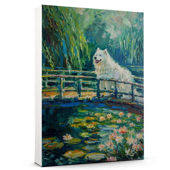 Hudo Dog Canvas Wall Art,Dog Wall Art print, Colorful Samoyed Dog Decor for Kids Nursery Bedroom Living Room Office Home Unframed 8x12 inches