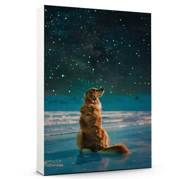 Hudo Dog Christmas Canvas Wall Art, Cirnecodell Dog Wall Art Prints Dogs Hanging Wall Pictures Decoration for Holiday Living Room Bedroom Bathroom