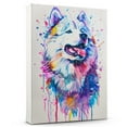 thumbnail image 1 of Hudo Dog Wall Art,ColorfulSamoyed Dog Canvas Wall Art For Living Room Decor Vintage Posters & Prints Wall Decor For Bathroom Wall Art For Bathrooms Unframed 12x18 inches, 1 of 5