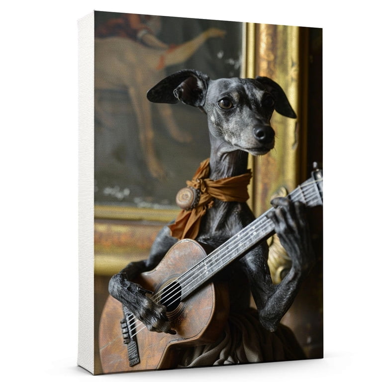 Hudo Funny Italian Greyhound Dog Playing Guitar Poster - Italian