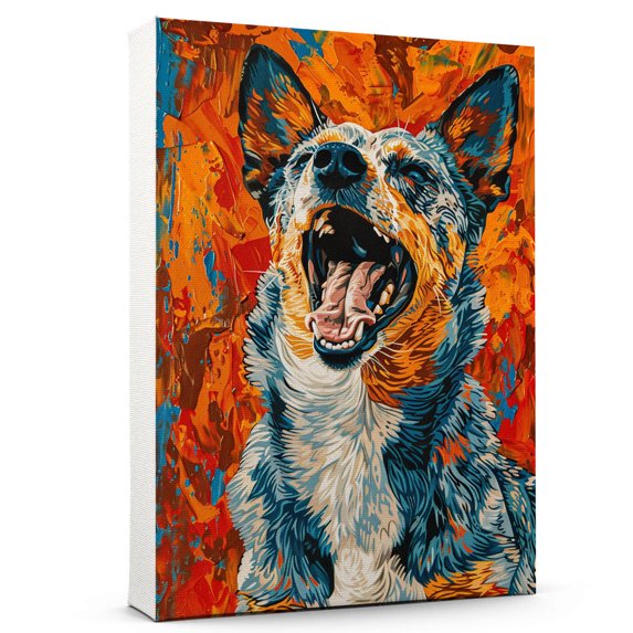 Hudo Funny Scream Australian Shepherd Dog Poster Wall Art Decor Australian Shepherd Dog Canvas Wall Art - Vintage Decor - Gifts For Dad