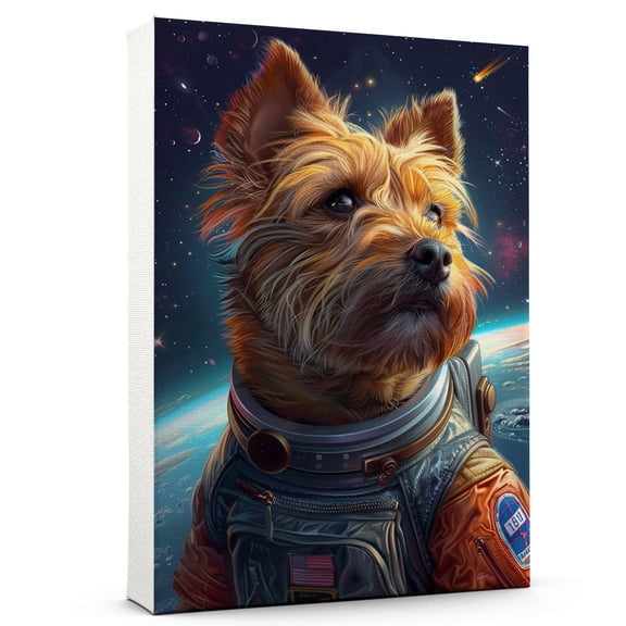 Hudo Glenofimaal Terrier Dog on Space Poster Art - Glenofimaal Terrier Dog Canvas Wall Art - Aesthetic Decor - Dog Wallpaper