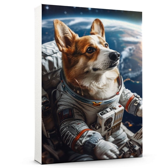 Hudo Pembroke Welsh Corgi Space Poster, Dog Wall Art, Pembroke Welsh Corgi Space Canvas Wall Art - Kitchen Pictures Wall Decor - Dog Wall Pictures