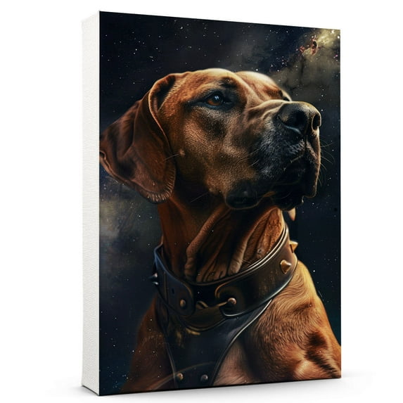 Hudo Rhodesian Ridgeback Dog on Space Poster Art - Rhodesian Ridgeback Dog Canvas Wall Art - Nursery Wall Decor - Dog Accessories