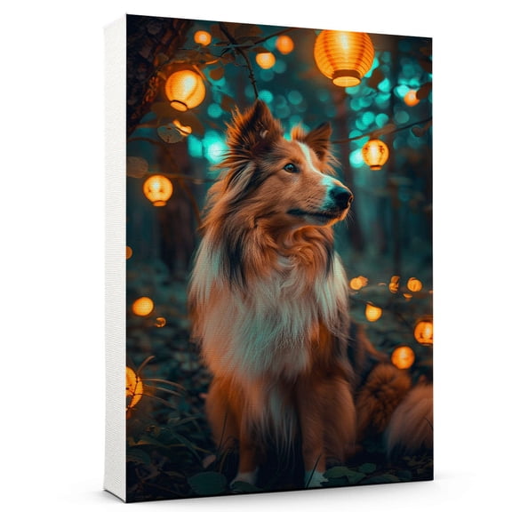 Hudo Shetland Sheepdog Dog Wall Art, Pet Posters - Shetland Sheepdog Dog Canvas Wall Art - Room Wall Decor - Dog Art Posters