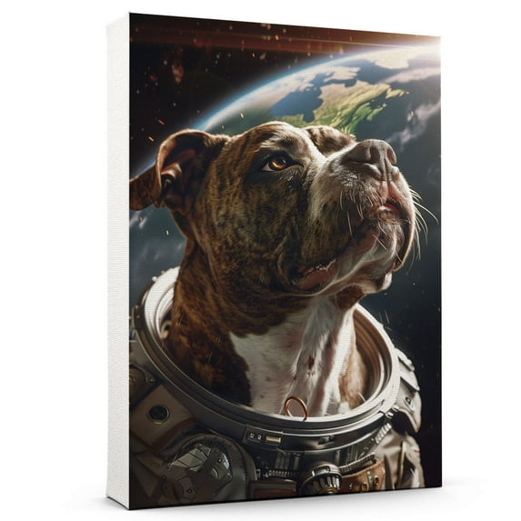 Hudo Staffordshire Bull Terrier Space Poster, Dog Wall Art, Staffordshire Bull Terrier Space Canvas Wall Art - Wall Art Bedroom - Decorations For Bedroom