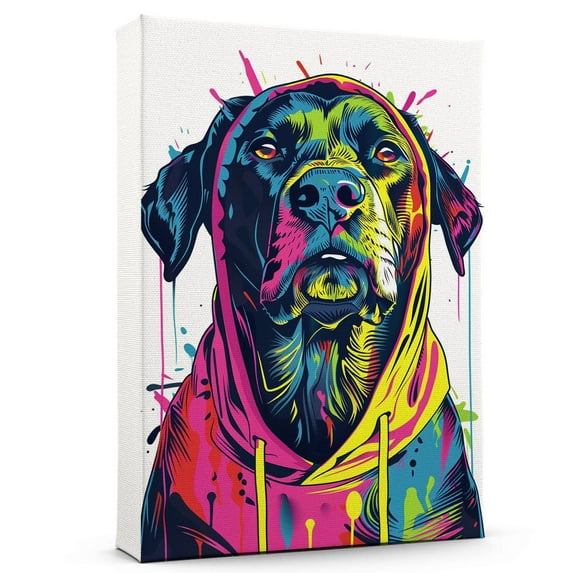 Hudo Wall Art - Funny Dog Canvas Poster for Kids' Room - Anatolian Shepherd Dog colorful art print, Canvas Painting Puppy Artwork, Watercolor Artwork Print For Bedroom