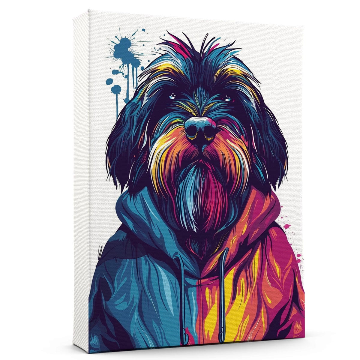 colorful dog funny dog canvas art