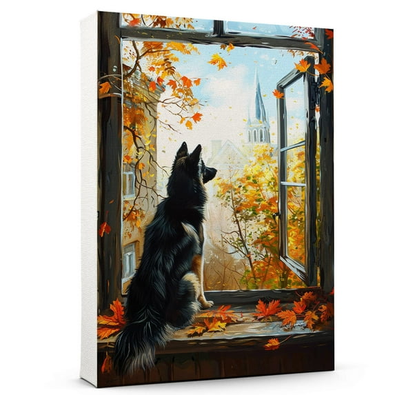 Hudo dog lovers gifts for women - Finnish Spitz Dog Wall Art Canvas, Dog Art, Dog Wall Decor, Finnish Spitz Dog Poster Print Painting for Bedroom, Living Room