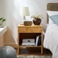 thumbnail image 1 of Hudson 1-Drawer Burl Wood Nightstand With Shelf, 1 of 10