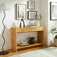 thumbnail image 1 of Hudson 2-Drawer Burl Wood Console Table, 1 of 9