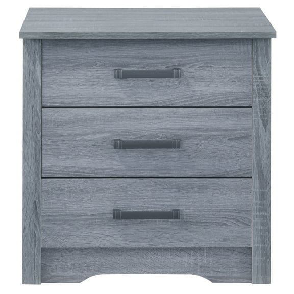 Hudson 3-Drawer Gray Nightstand (23"H x 18"W x 22"D)