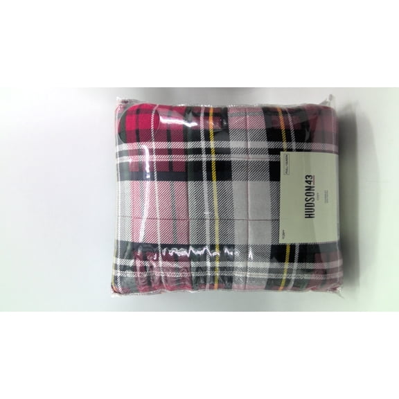 Hudson 43 Red/ Tartan Spread Comforter Full/Queen