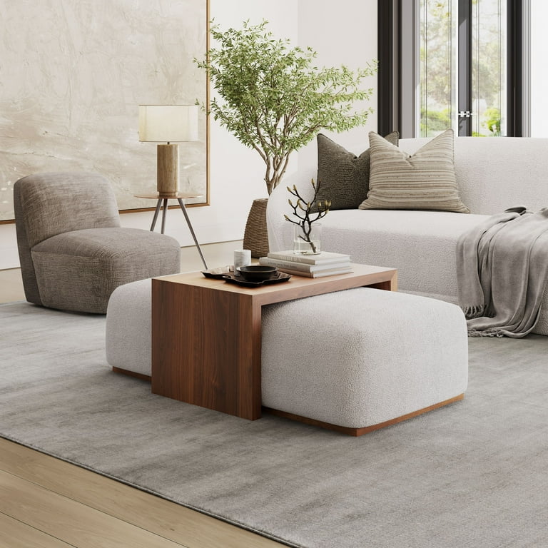 Hudson Sliding Ottoman w Caster Wheels Table Top Jofran