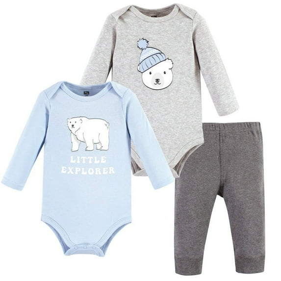 Hudson Baby Long-Sleeve Bodysuits and Pants, Polar Bear Explorer, 3-6 Months