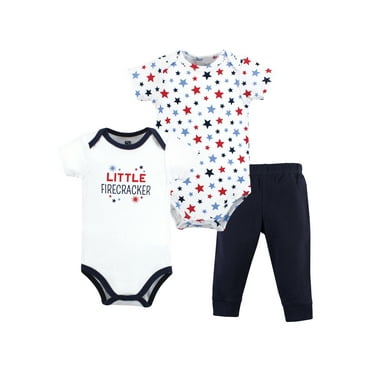 Hudson Baby 2 Cotton Bodysuits and Pant Set, Newborn- 24 Months