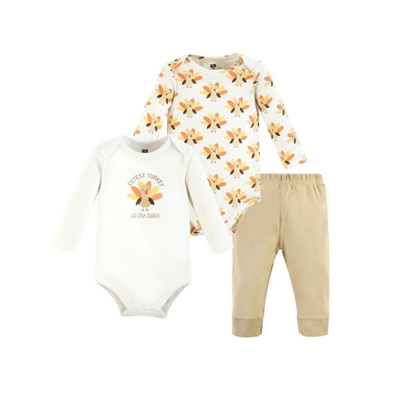 Hudson Baby 2 Cotton Bodysuits and Pant Set, Newborn- 24 Months