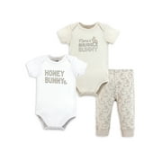 HUDSON BABY 2 Cotton Bodysuits and Pant Set, Newborn- 24 Months