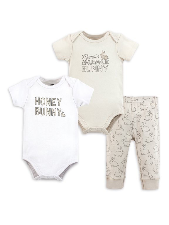 Hudson Baby Unisex Long Sleeve Bodysuits and Pant Set, 3-Piece, Sizes Newborn-24 Months