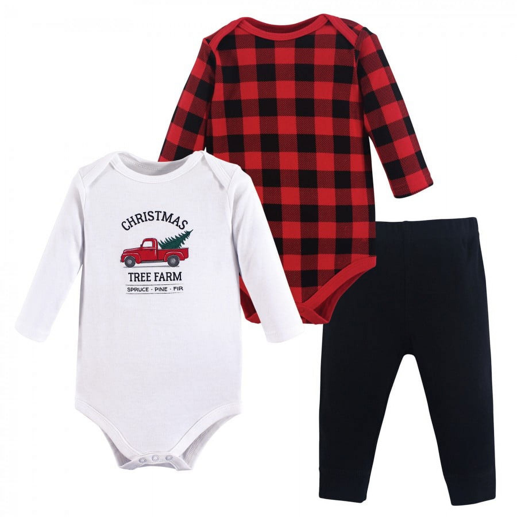 Hudson Baby 2 Cotton Long Sleeve Bodysuits and Pant Set, Preemie - 24 Months