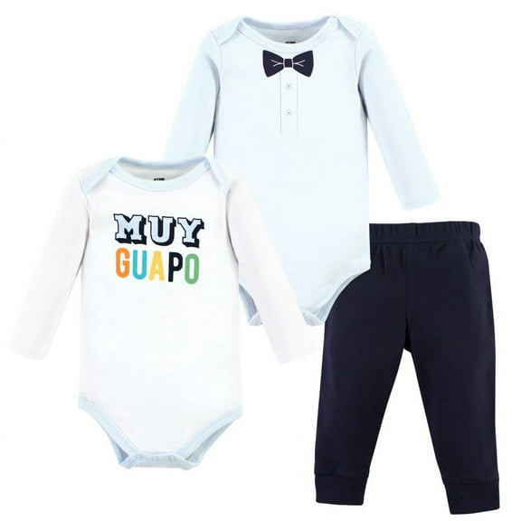 Hudson Baby 2 Cotton Long Sleeve Bodysuits and Pant Set, Preemie - 24 Months