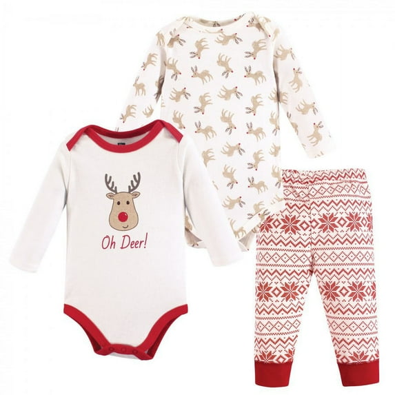 Hudson Baby 2 Cotton Long Sleeve Bodysuits and Pant Set, Preemie - 24 Months