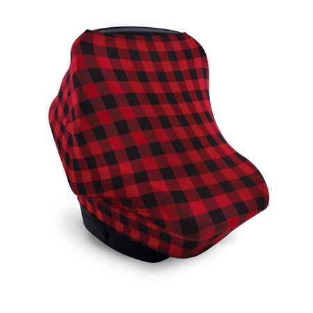 Hudson Baby 2-in-1 Multi-use Infant Car Seat Cover, Buffalo Plaid