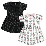 Hudson Baby Baby Girls Cotton Dresses, Bonjour, 0-3 Months