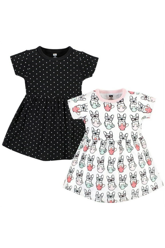 Baby Girls Cotton Dresses, Bonjour, 9-12 Months