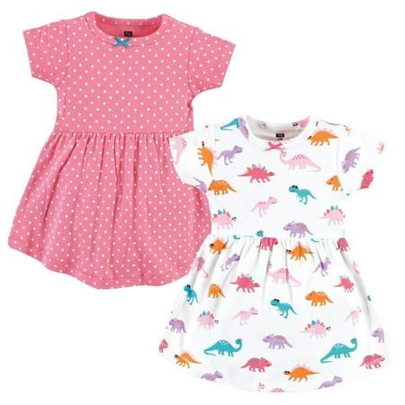 Hudson Baby Baby Girls Cotton Dresses, Cuteasaurus, 12-18 Months