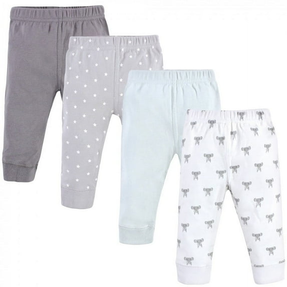 Hudson Baby Baby and Toddler Cotton Pants 4pk, Modern Elephant, 3 Toddler
