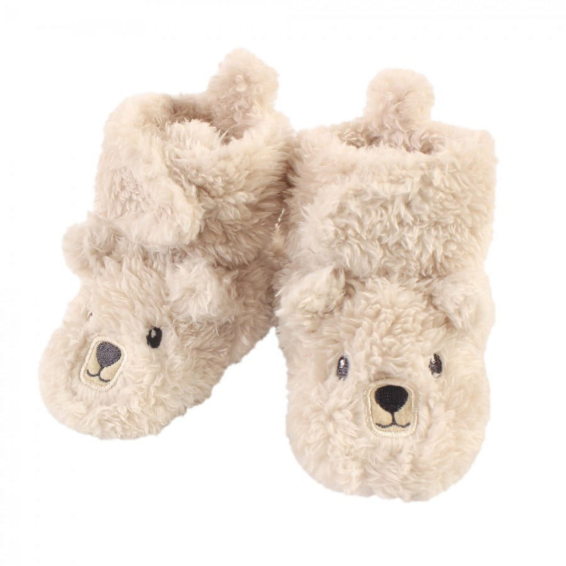 Hudson Baby Baby and Toddler Cozy Fleece Booties, Bear, 18-24 Months