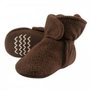 Hudson Baby Baby and Toddler Cozy Fleece Booties, Brown, 0-6 Months