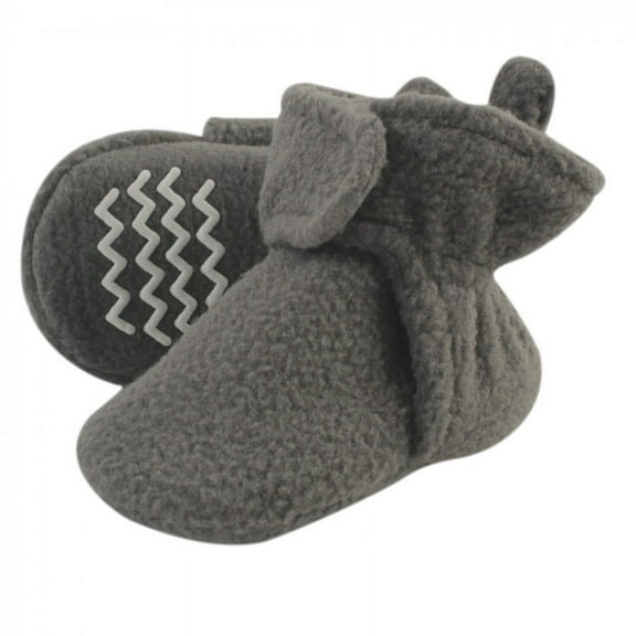 Hudson Baby Baby and Toddler Cozy Fleece Booties, Charcoal Gray, 18-24 Months