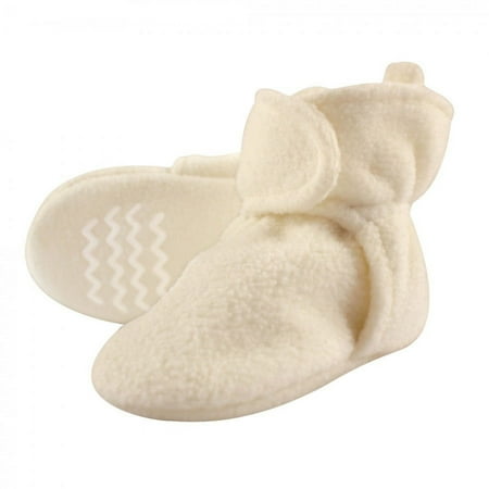 Hudson Baby Baby and Toddler Cozy Fleece Booties, Cream, 12-18 Months