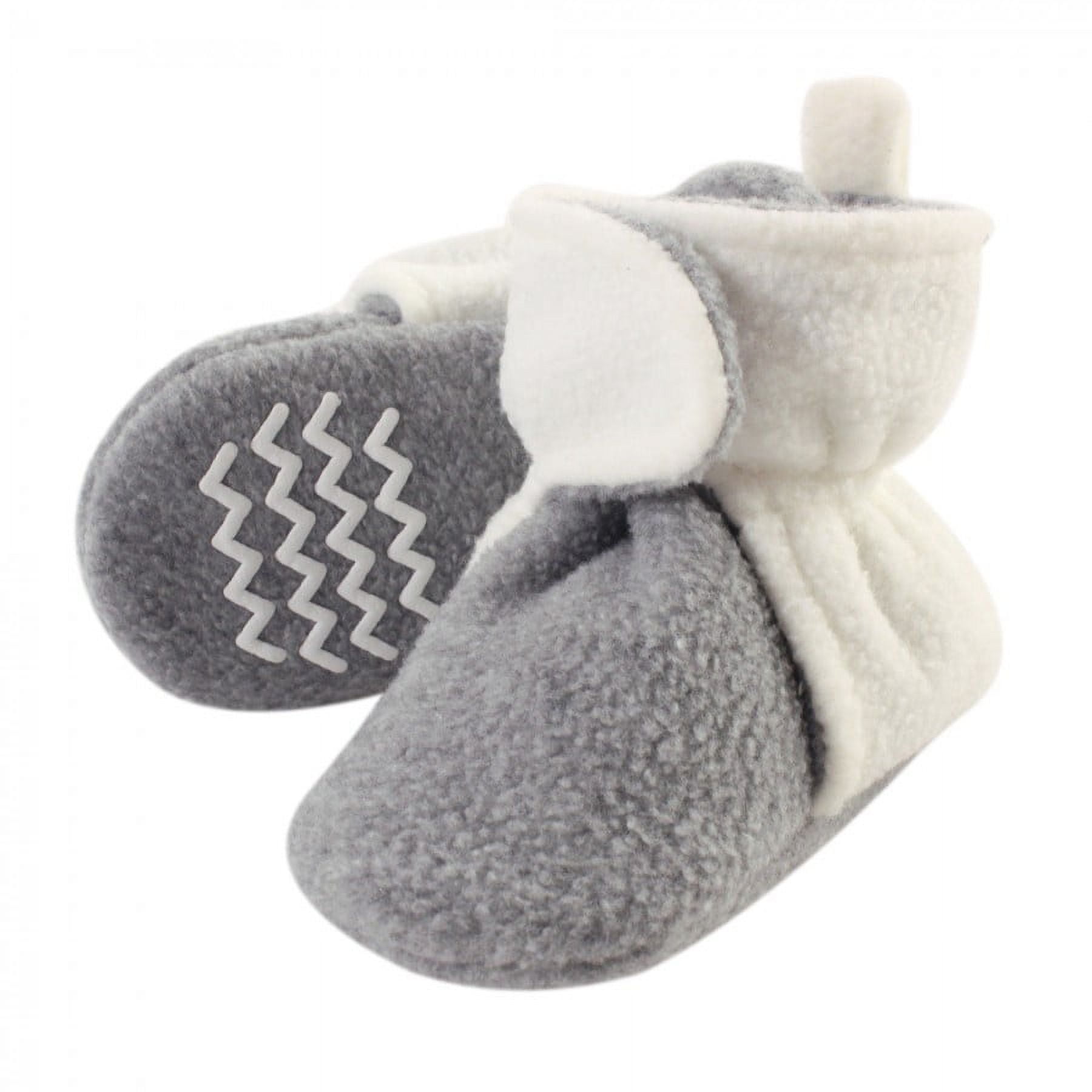 YYST Luvable Friends Unisex Baby Fleece Booties – Coronet Blue Heather Charcoal, Für 0-6 Monate, Kuschelig Warm